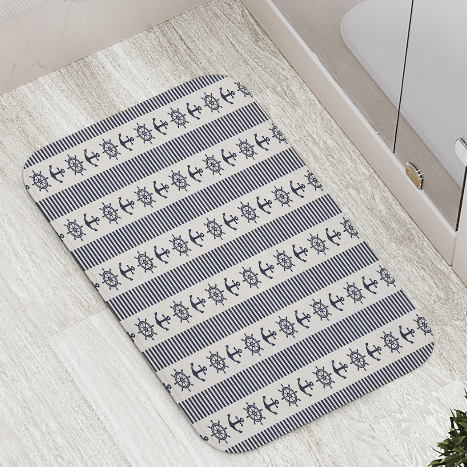 

Коврик противоскользящий JoyArty "Морская графика" для ванной, сауны, бассейна, 77х52 см, Морская графика