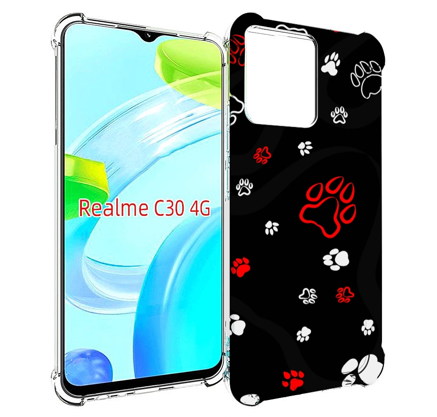 

Чехол MyPads кошачьи-лапки для Realme C30 4G / Narzo 50i Prime, Прозрачный, Tocco