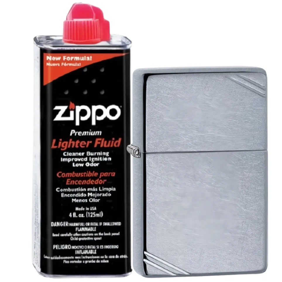 

Бензиновая зажигалка ZIPPO 267 Vintage + бензин Zippo 125 мл 267-3141, Серебристый