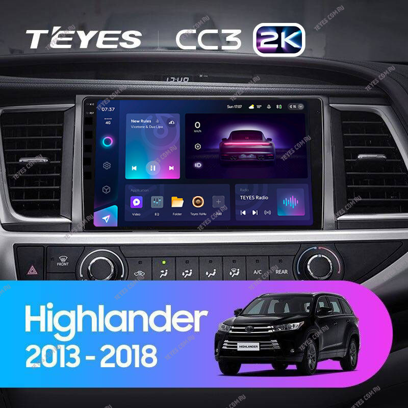 

Автомобильная магнитола Teyes CC3 2K 360 6/128 Toyota Highlander 3 XU50 (2013-2018), CC3 2K 360