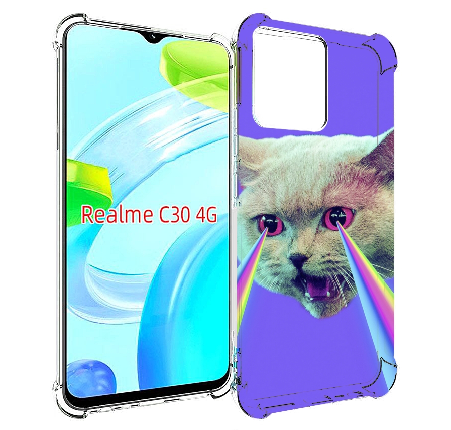 

Чехол MyPads кот с радугой в глазах для Realme C30 4G / Narzo 50i Prime, Прозрачный, Tocco
