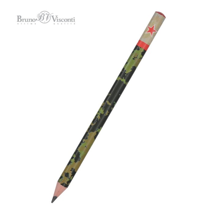 

Карандаш чернографитный 3.5 мм Happy Graphix Jumbo "Милитари. Звезда", 4B, трёхгранный