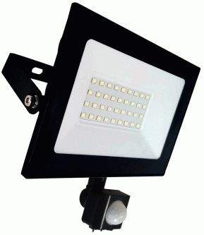 фото Leek прожектор светодиодн. led fl ir 20w(1600lm) 6500k 6k 158x135х62 датч.движ. черн. ip65