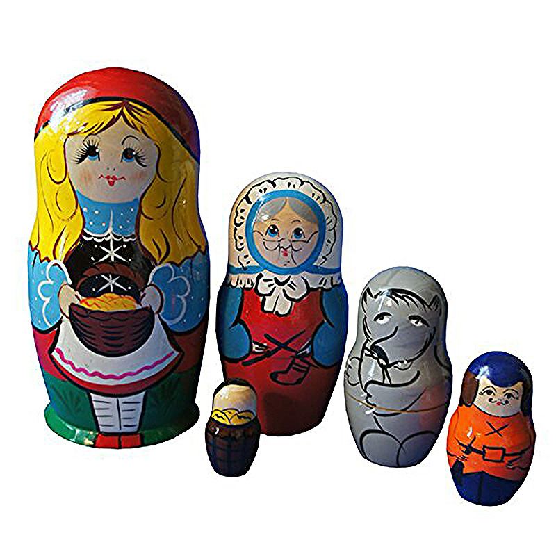 Матрешка RNToys Сказка Красная Шапочка 5 в 1 Д-519 подвесная игрушка lilliputiens красная шапочка