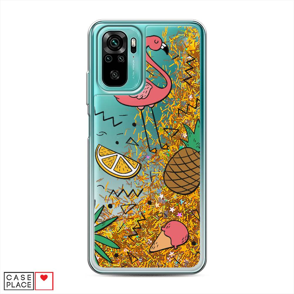 

Жидкий чехол с блестками "Гавайский фон" на Xiaomi Redmi Note 10S, 39990-1