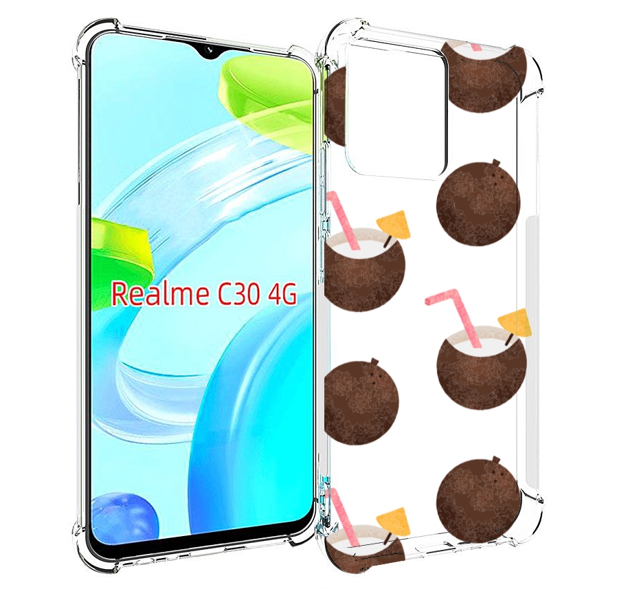 

Чехол MyPads кокосики для Realme C30 4G / Narzo 50i Prime, Прозрачный, Tocco