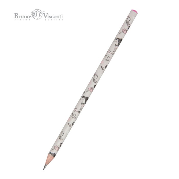 

Карандаш чернографитный 2.0 мм Happy Graphix "Девочка и единорог. Сердечки", HВ, трёхгранн