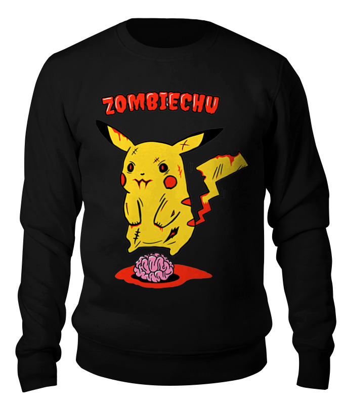 

Свитшот унисекс Printio Пикачу-зомби черный XS, Пикачу-зомби