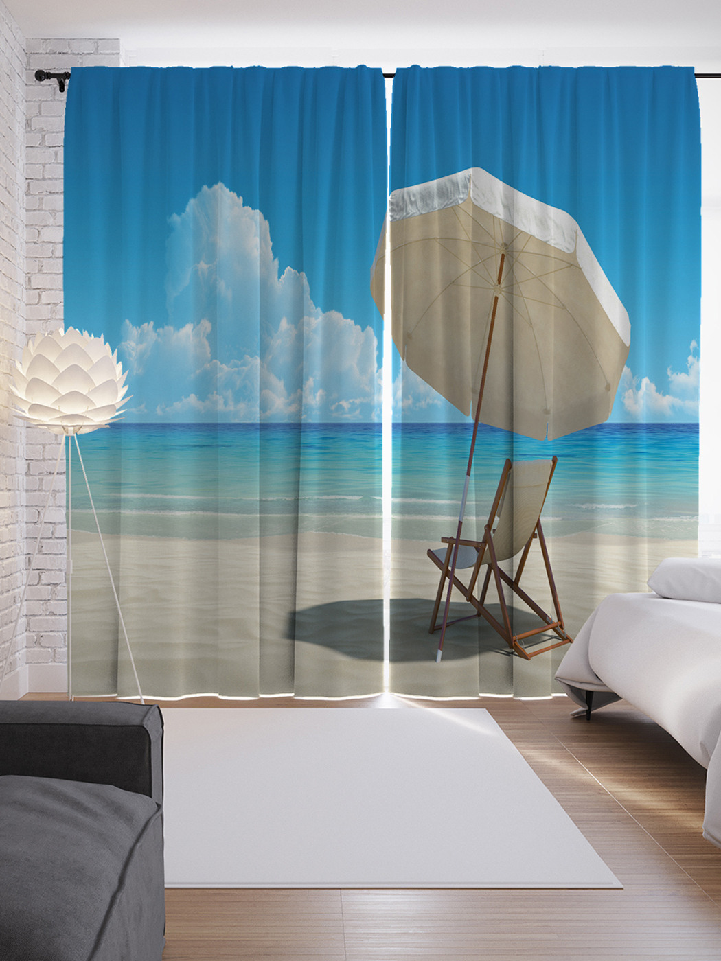 

Шторы с фотопечатью "Морской бриз" из сатена, 290х265 см