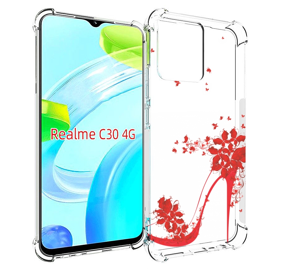 

Чехол MyPads каблук-в-цветах для Realme C30 4G / Narzo 50i Prime, Прозрачный, Tocco