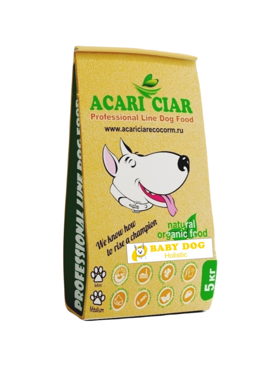 

Сухой корм для собак Acari Ciar BABY DOG Holistic для щенков, средние гранулы, 5 кг, babydog5m