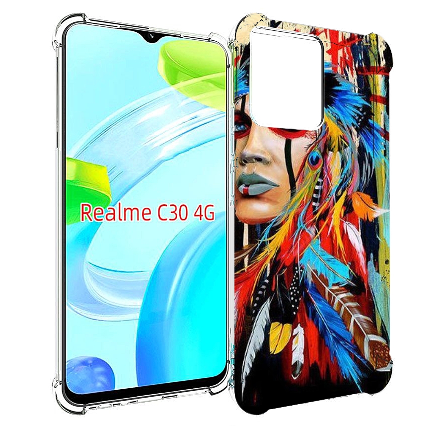 

Чехол MyPads индеец расписной для Realme C30 4G / Narzo 50i Prime, Прозрачный, Tocco