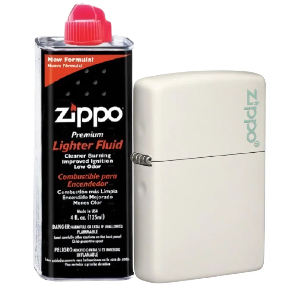 

Бензиновая зажигалка ZIPPO Classic Glow In The Dark + бензин Zippo 125 мл 49193ZL-3141, Белый