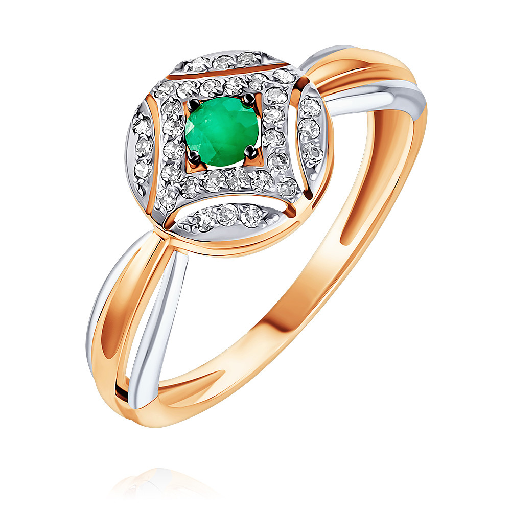 

Кольцо из золота р.  ADAMAS 14040323/01-А50Д-433, изумруд\бриллиант, 14040323/01-А50Д-433