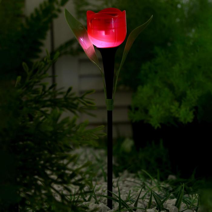 

Садовый светильник Luazon Lighting Тюльпан красный на солнечной батарее, Тюльпан красный