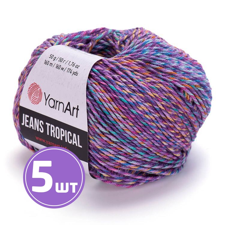 

Пряжа YarnArt Jeans Tropical 622 мулине 5 шт по 50 г, Разноцветный