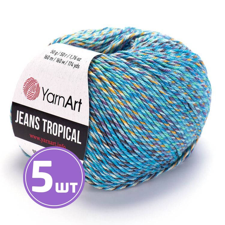 

Пряжа YarnArt Jeans Tropical 614 мулине 5 шт по 50 г, Разноцветный