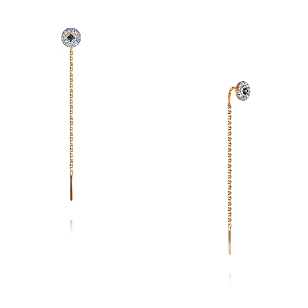 

Серьги из красного золота с сапфиром/бриллиантом ADAMAS 25040462/01-А50ДЧ-432, 25040462/01-А50ДЧ-432