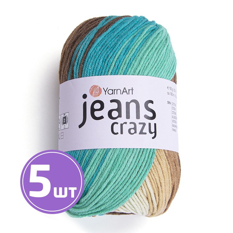 

Пряжа YarnArt Jeans Crazy Джинс Крейзи 8216 мультиколор 5 шт по 50 г, Разноцветный