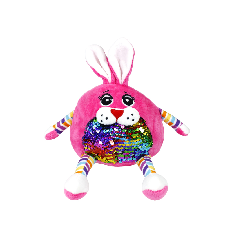 фото Мягкая игрушка с пайетками там-там кролик с пайетками 13х9х13см розовый 1 шт