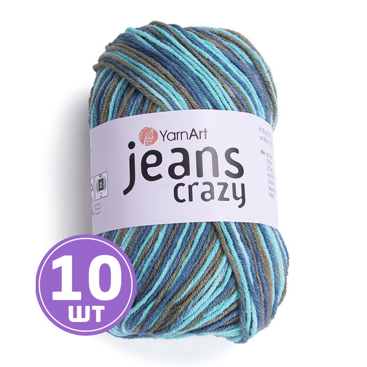 

Пряжа YarnArt Jeans Crazy Джинс Крейзи 7212 мультиколор 10 шт по 50 г, Разноцветный