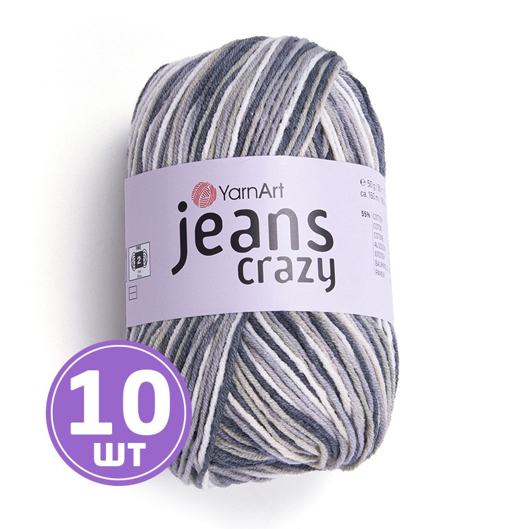 

Пряжа YarnArt Jeans Crazy Джинс Крейзи 7209 мультиколор 10 шт по 50 г, Разноцветный