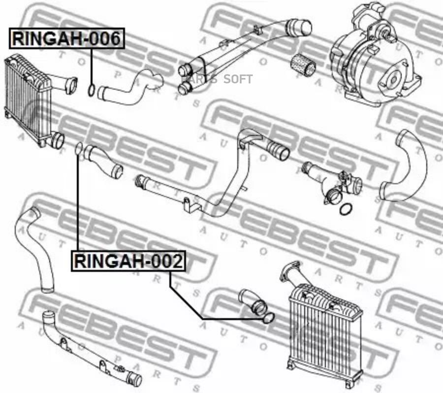 

Ringah-006_кольцо уплотнительное воздушного патрубка audi a3/a4/a6 96-13, vw golf v 03-08