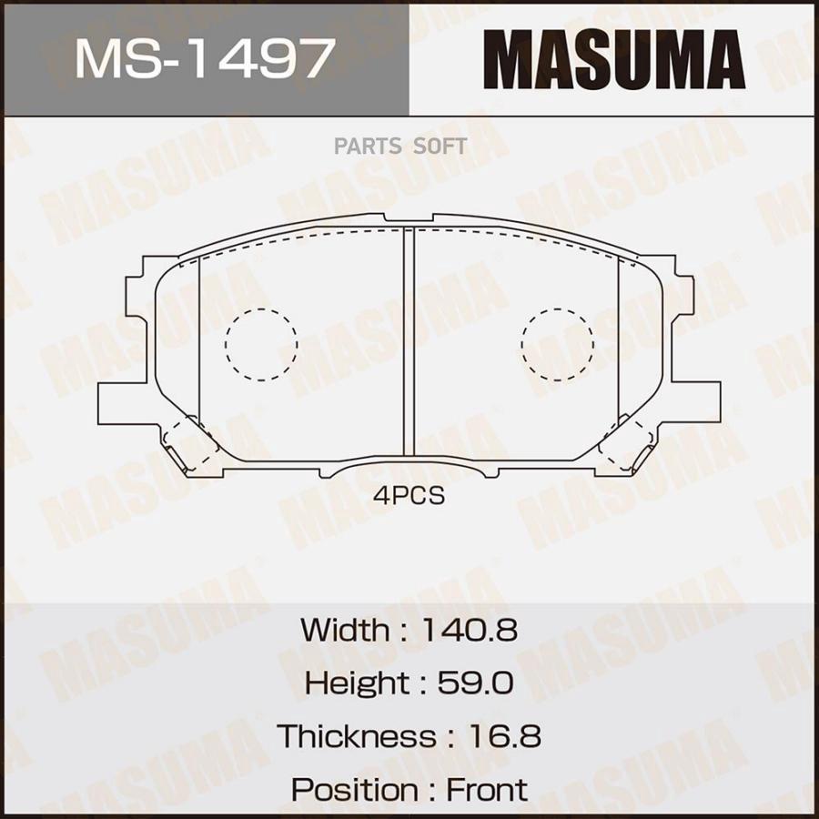 

Тормозные колодки MASUMA передние ms1497