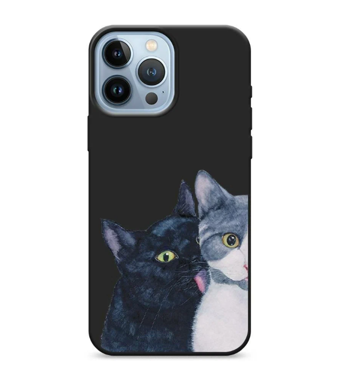 

Чехол Awog на Apple iPhone 14 Pro Max / Айфон 14 Про Макс "Кошачья любовь", Красный, 15052-1