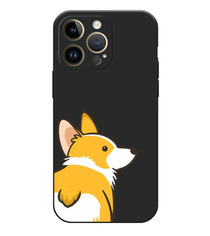 

Чехол Awog на Apple iPhone 14 Pro Max / Айфон 14 Про Макс "Корги следуй за мной", Черный, 15052-1