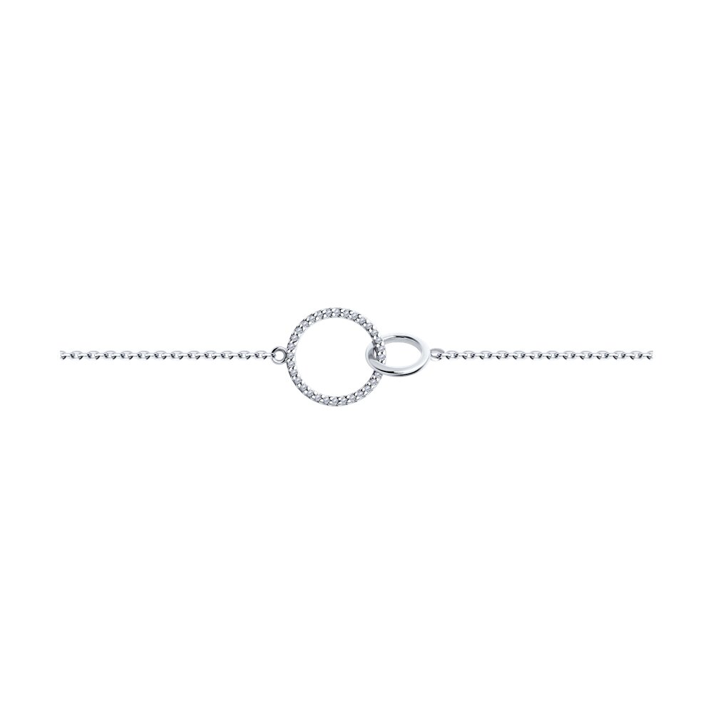 

Браслет из серебра р. 16 SOKOLOV 94050976, фианит, 94050976