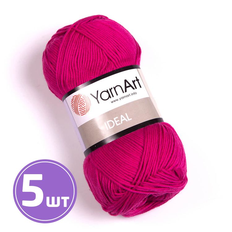 

Пряжа YarnArt Ideal 243 яркий флокс 5 шт по 50 г, Розовый