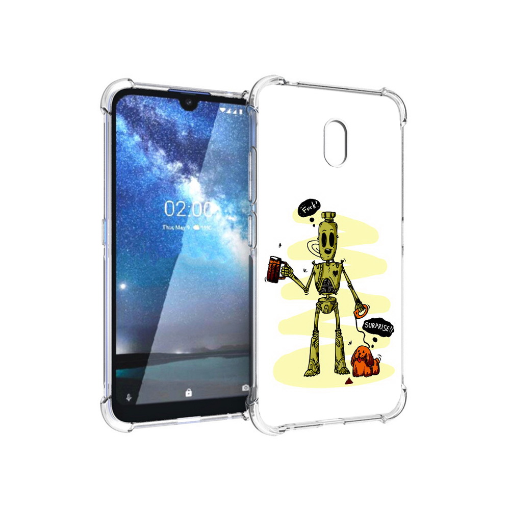 

Чехол MyPads Tocco для Nokia 2.2 прикольный робот (PT134721.103.557), Прозрачный, Tocco