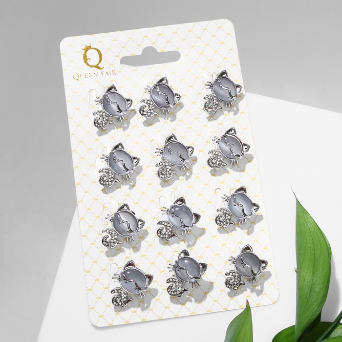 

Комплект брошей из бижутерного сплава Queen fair 6848239, стразы, 6848239