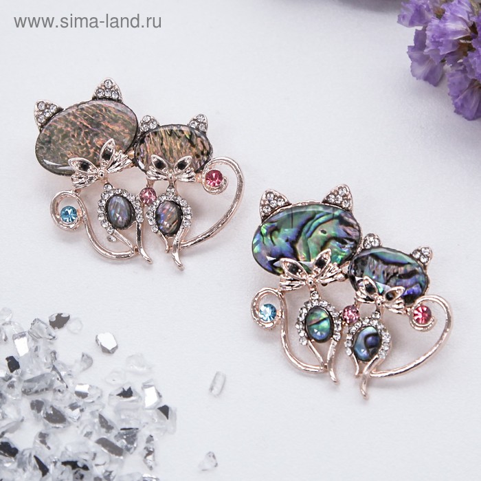 

Брошь из бижутерного сплава Queen fair 3674318, стразы/смола, 3674318