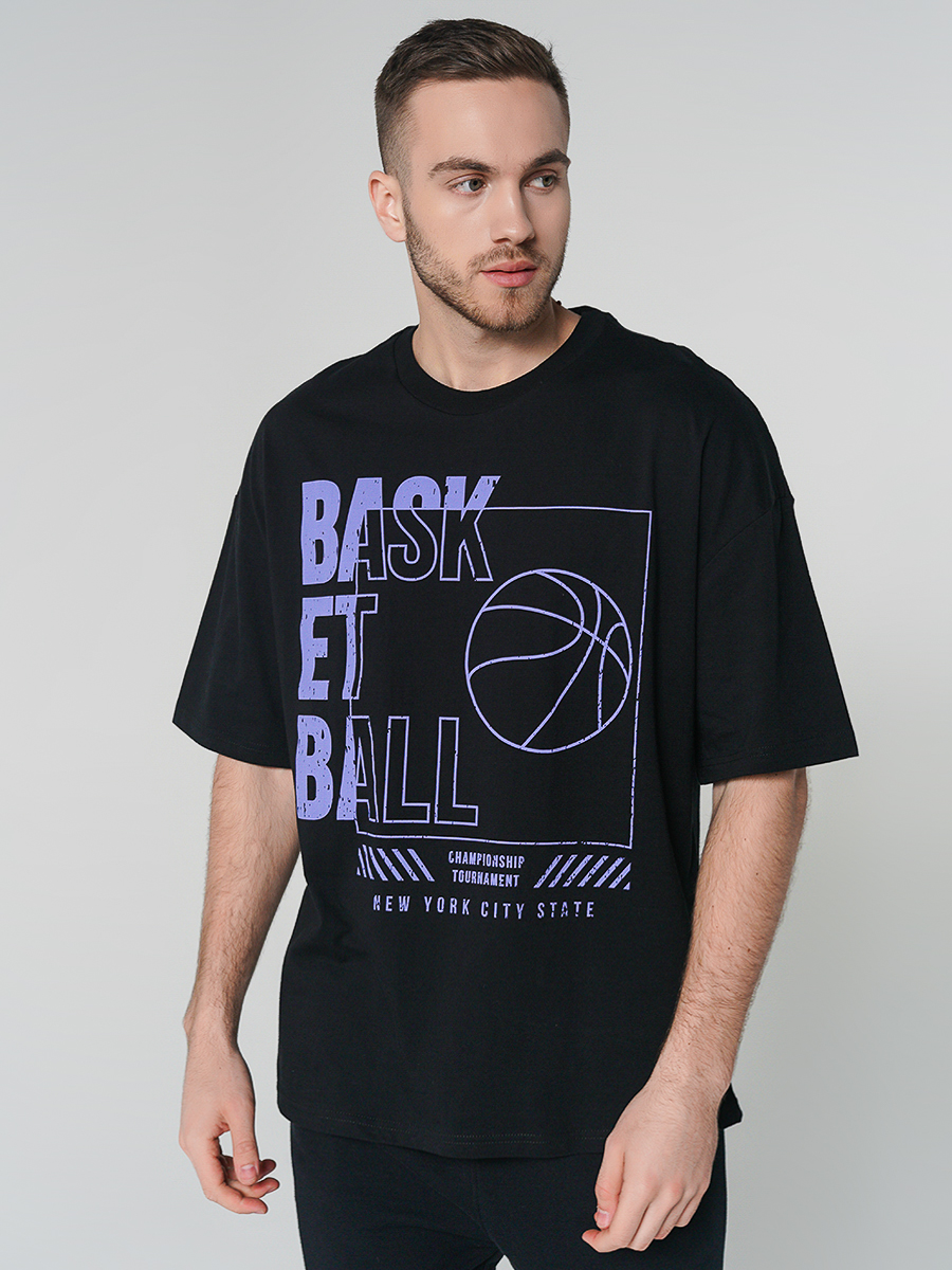 

Футболка мужская 82347 ТВОЕ черная 2XL, 82347