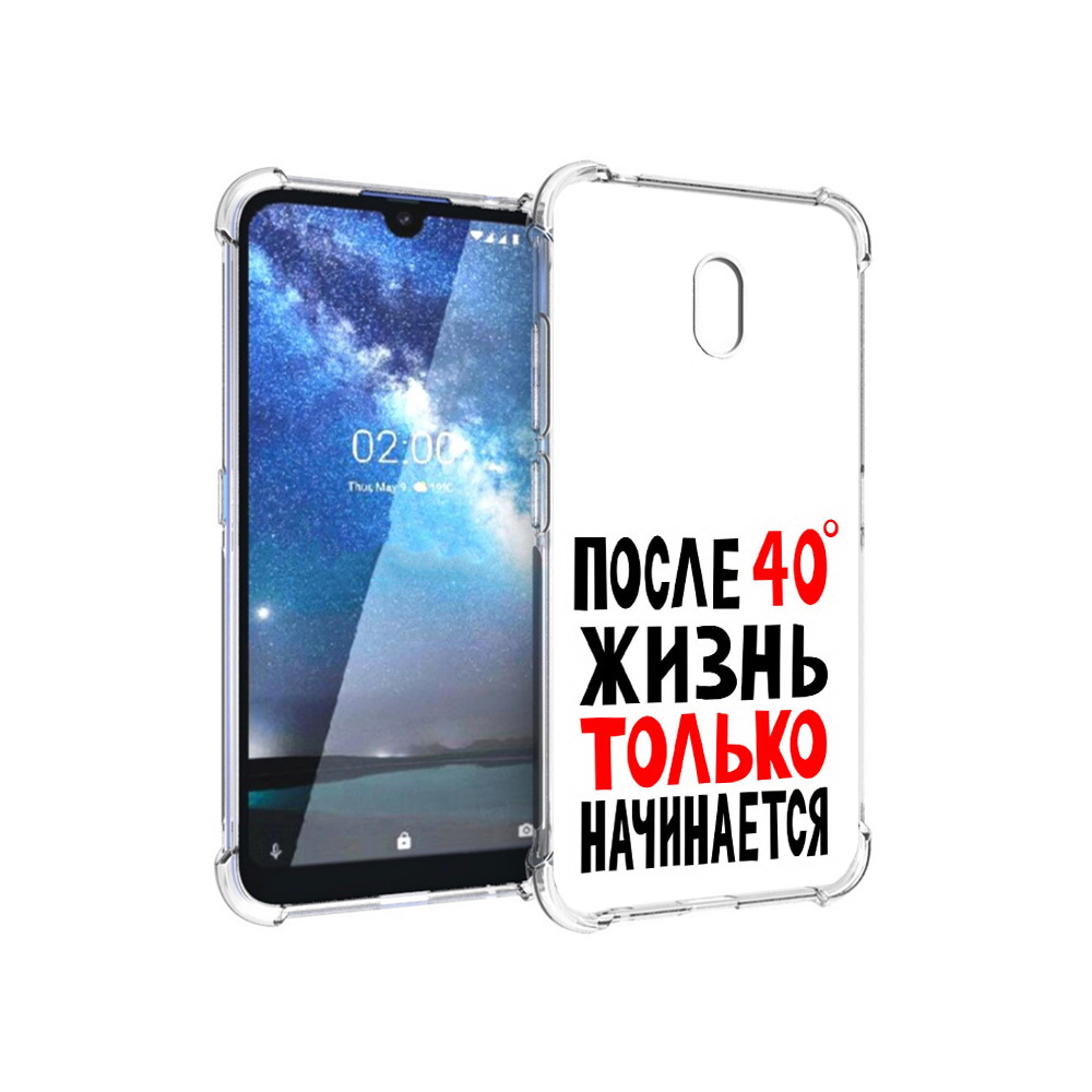 

Чехол MyPads Tocco для Nokia 2.2 после 40 жизнь начинается (PT134721.103.553), Прозрачный, Tocco