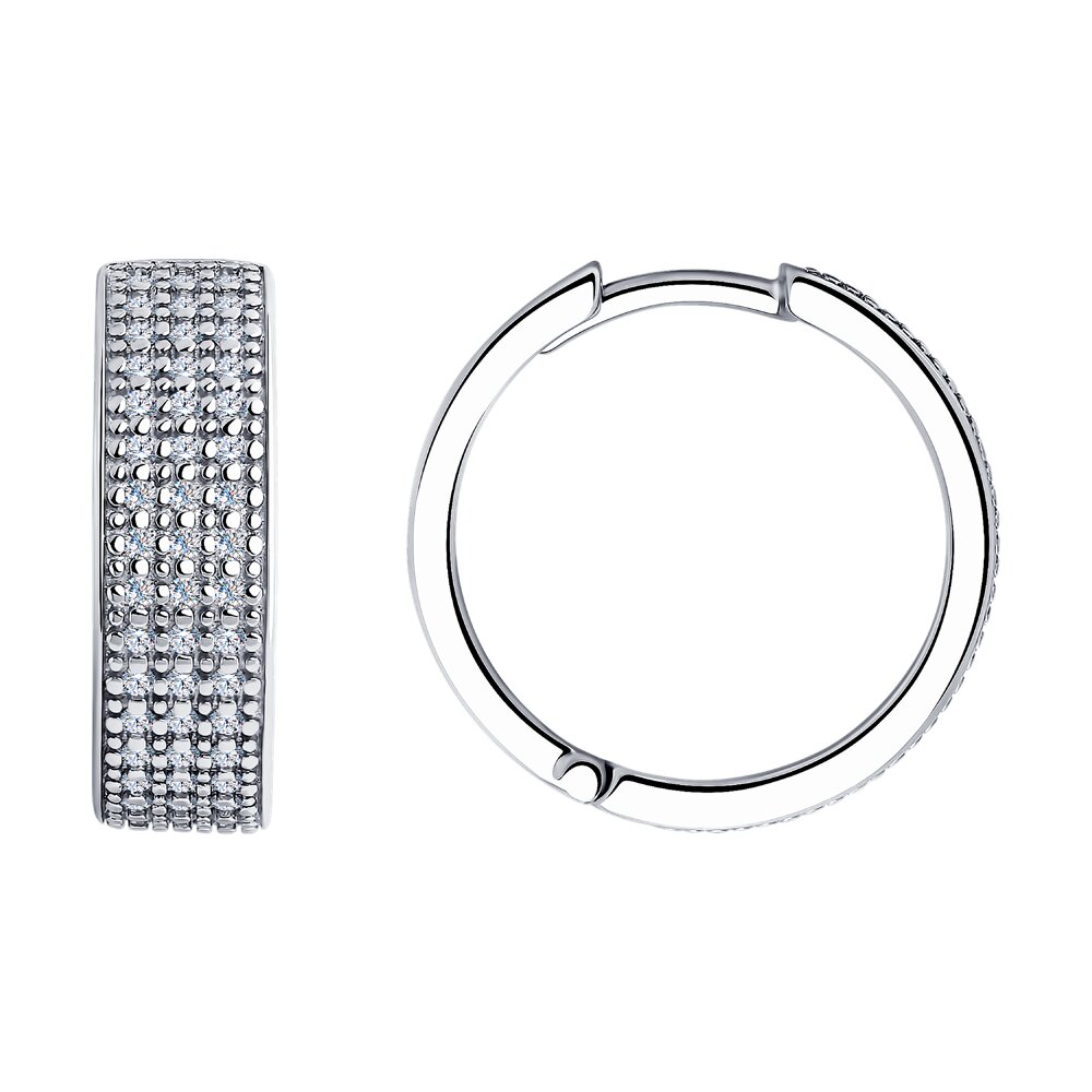 

Серьги конго из серебра SOKOLOV 94025922, фианит, 94025922