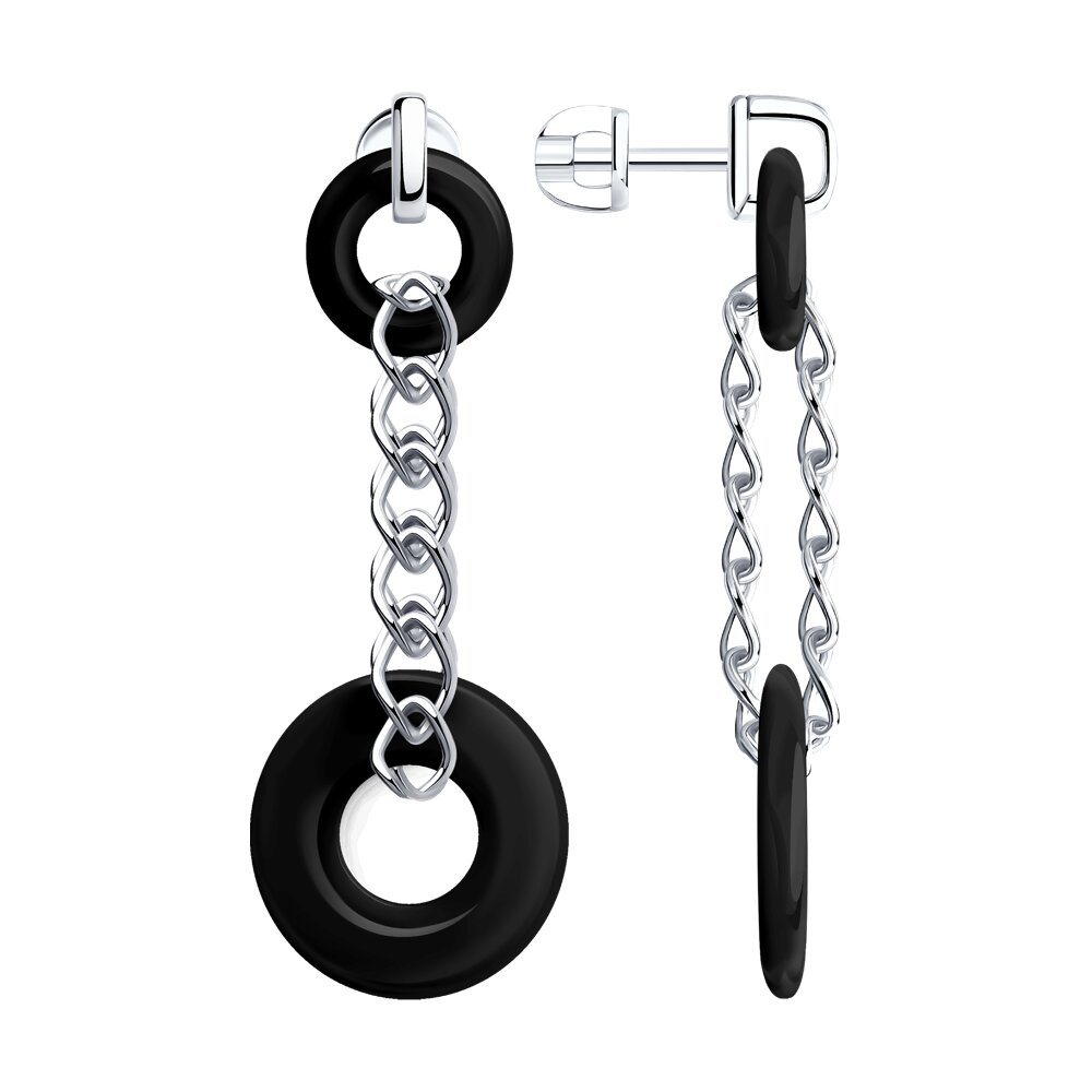 

Серьги подвески из серебра SOKOLOV 94025566, керамика, 94025566