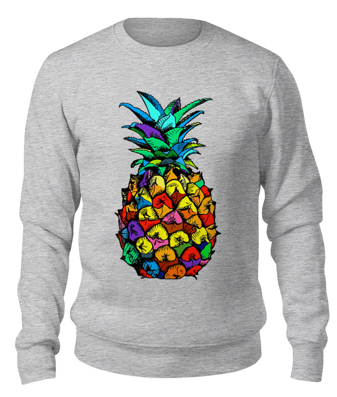 

Свитшот унисекс Printio Ananas color серый XL, Ananas color