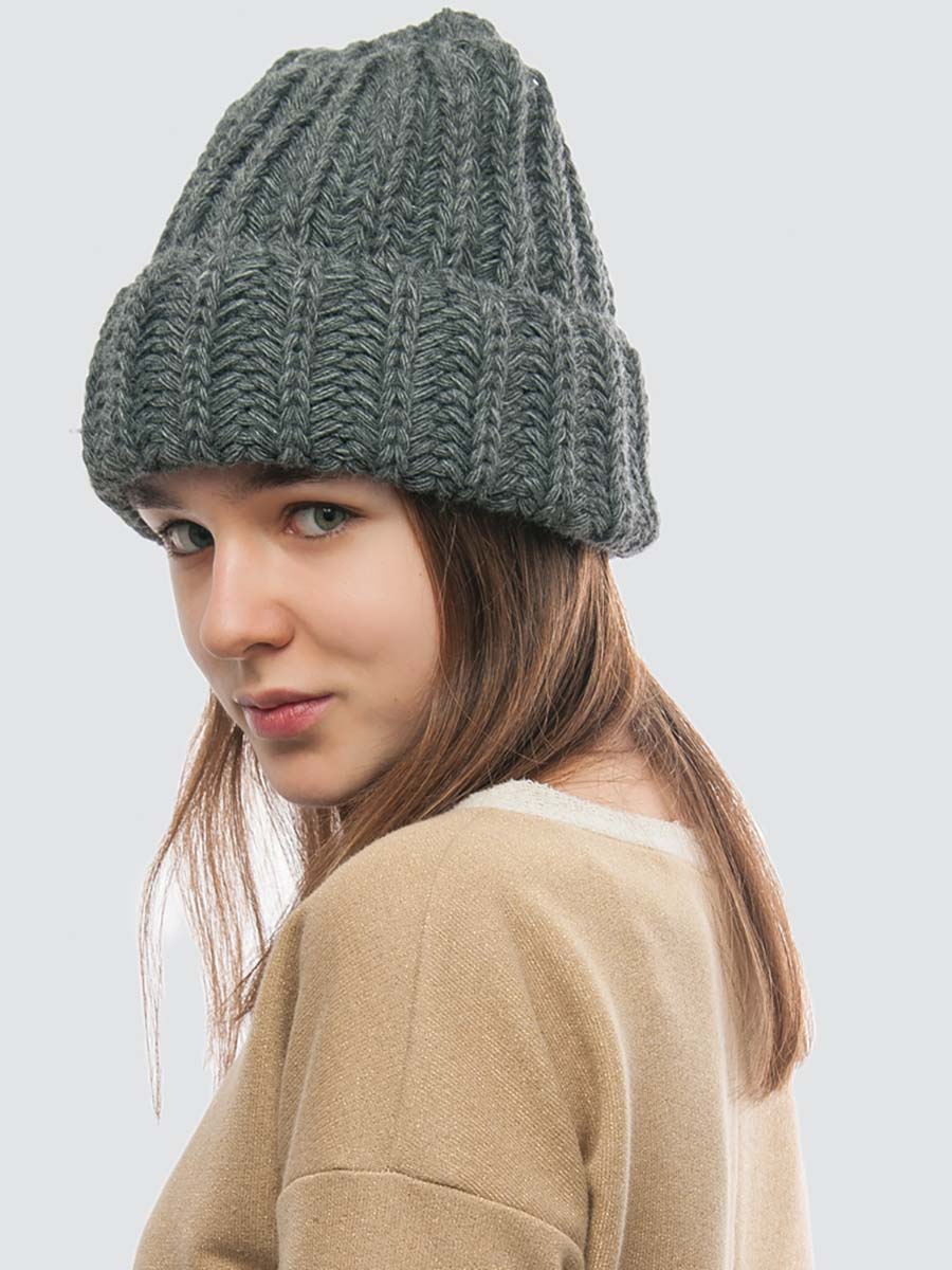 

Шапка бини женская Marmalato 851-008 серая, one size, 851-008