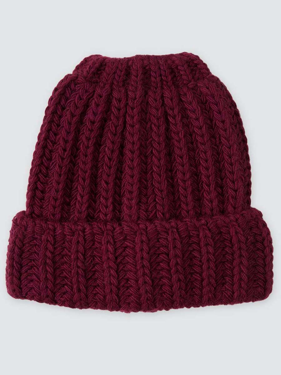 

Шапка бини женская Marmalato 851-008 бордовая, one size, 851-008