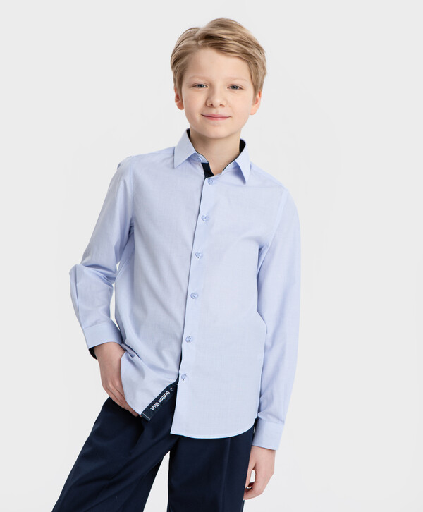 

Сорочка с синей планкой голубая Button Blue (134), Голубой, 224BBBS23141800