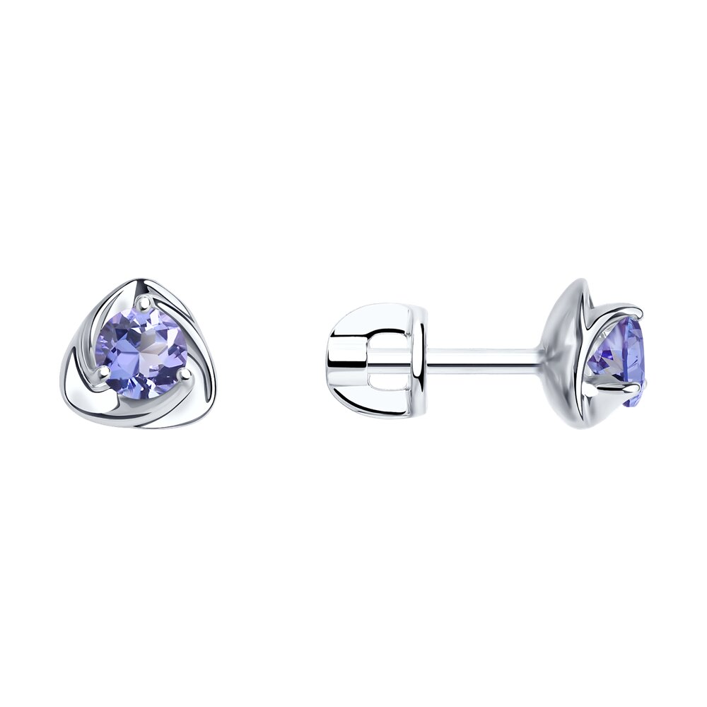 

Серьги пусеты из серебра SOKOLOV 92025266, танзанит, 92025266