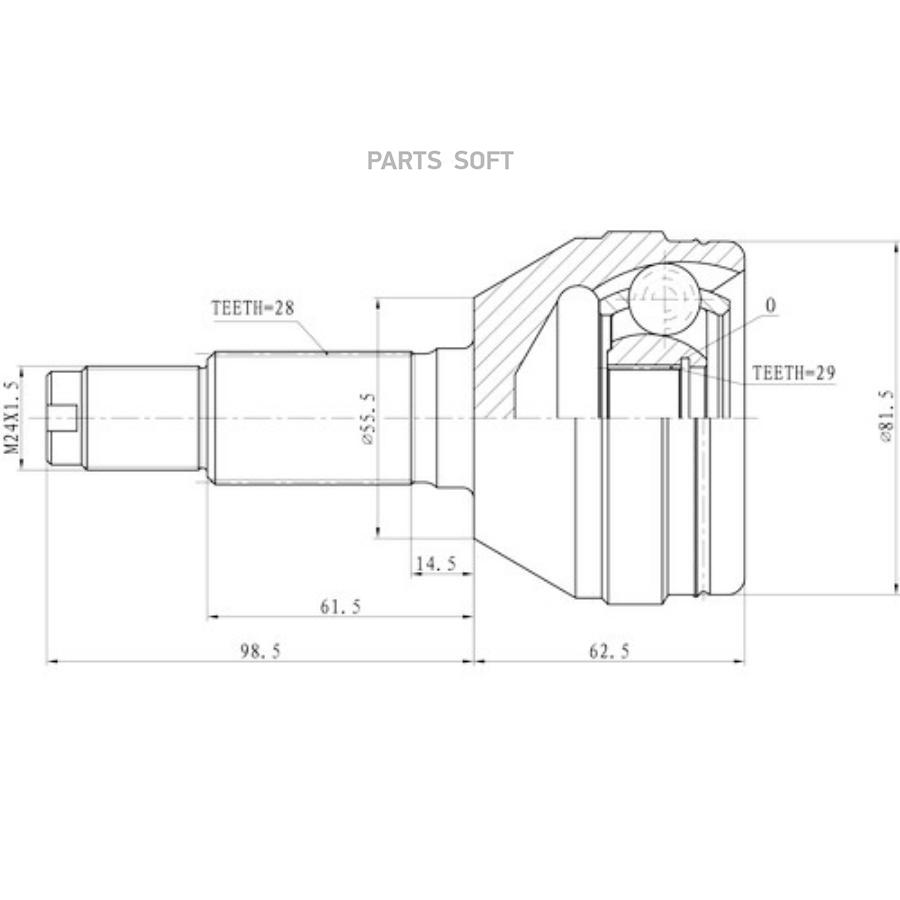 

Шрус Zikmar Z87356R