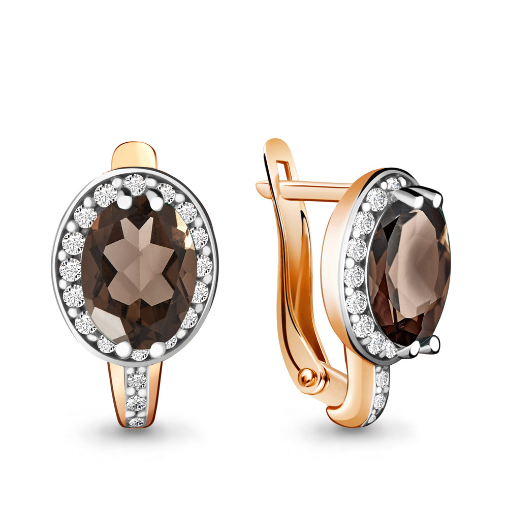 

Серьги из красного золота с кварцем Aquamarine 4413701А_585_кз, 4413701А_585_кз