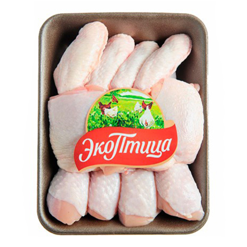 фото Мясо цыплят-бройлеров экоптица ассорти бедро с кожей-голень-крыло охлажденное 1,4 кг