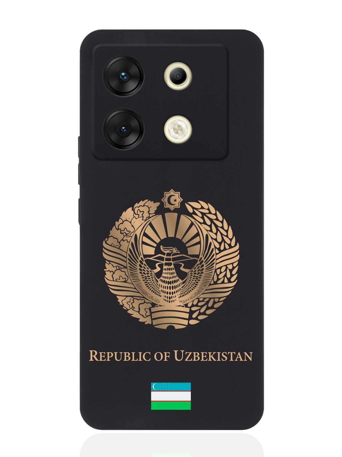 

чехол SignumCase для Infinix Zero 30 5G Золотой Герб Узбекистана, Золотистый;черный, Infinix Zero 30 5G