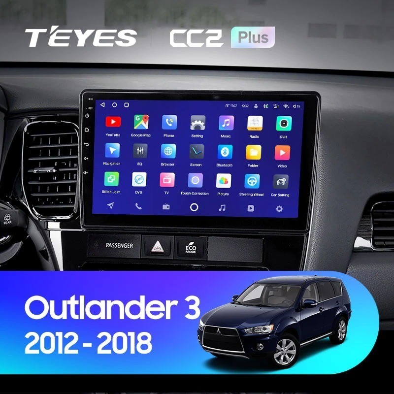 Автомобильная магнитола Teyes CC2 Plus 6/128 Mitsubishi Outlander 3 (2012-2018) Тип-B