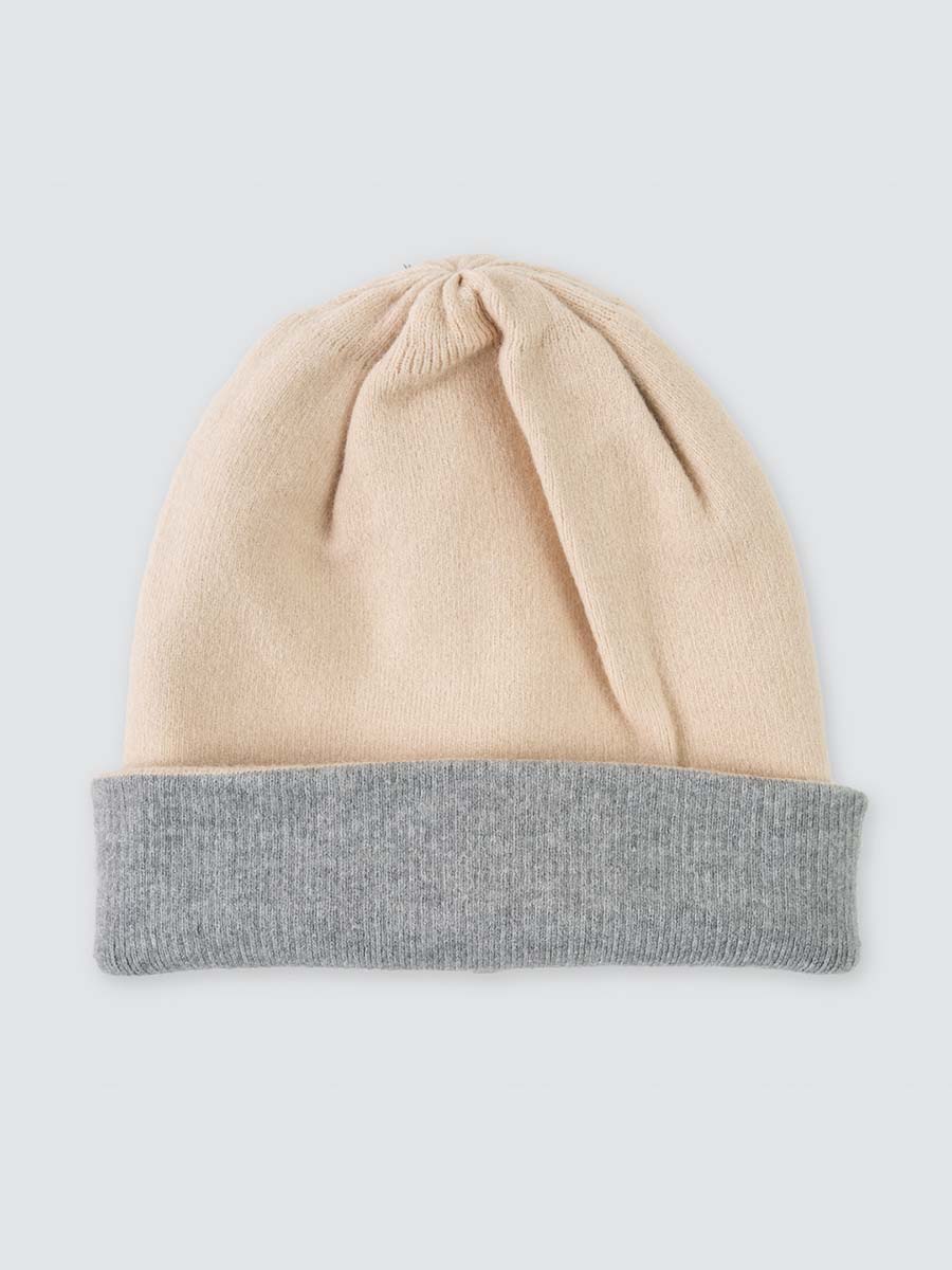 

Шапка бини женская Marmalato 751-175 бежевая/серая, one size, 751-175
